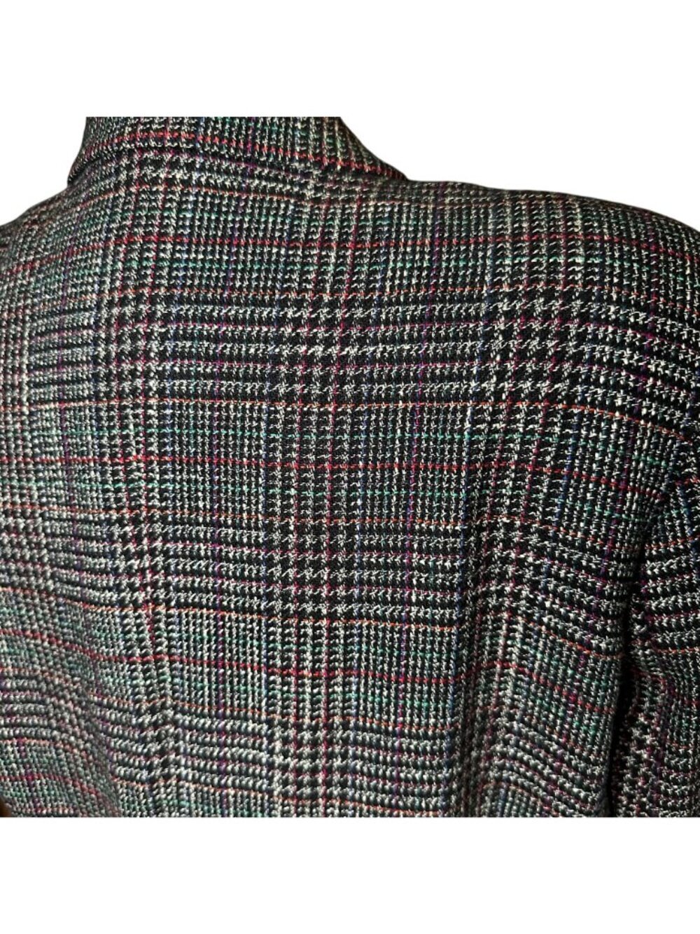 Vintage 80s En Avance Glen Plaid Skirt Suit Double Breasted Tweed Size 11/12 - Picture 5 of 8